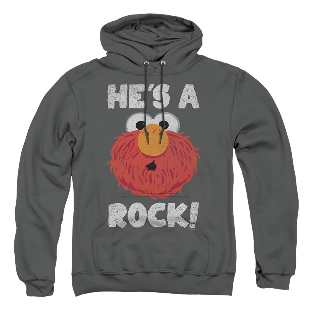 Sesame Street He'S A Rock Mens Hoodie Charcoal