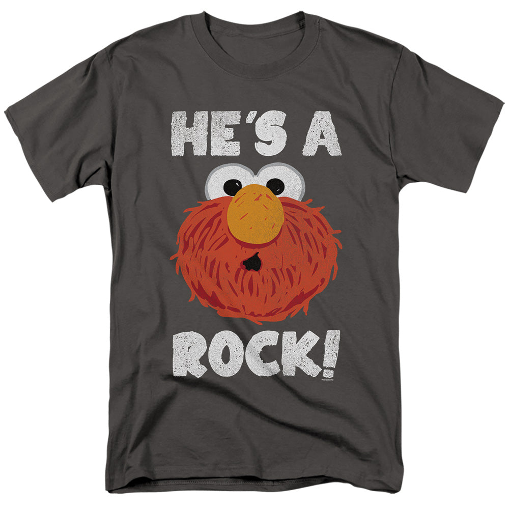 Sesame Street He'S A Rock Mens T Shirt Charcoal