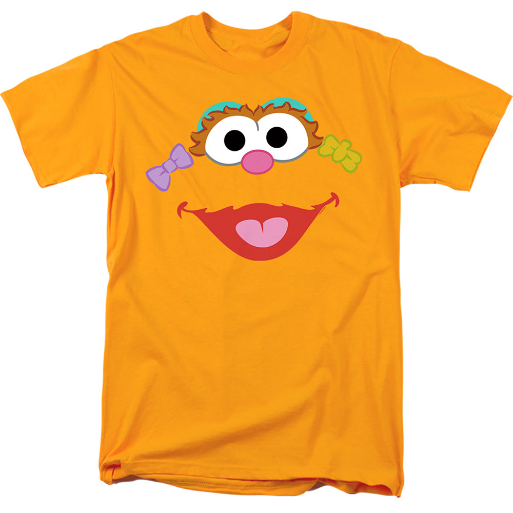 Sesame Street Zoe Face Mens T Shirt Gold