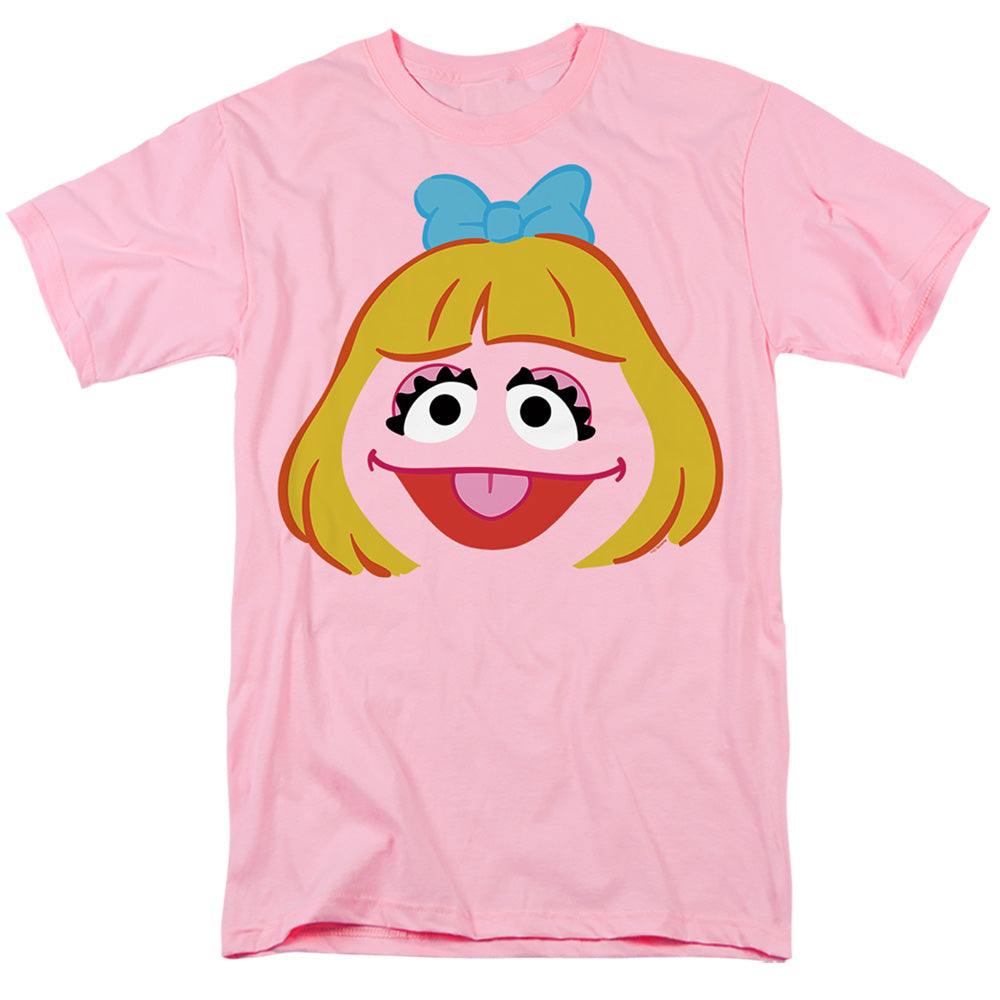 Sesame Street Prairie Dawn Face Mens T Shirt Pink