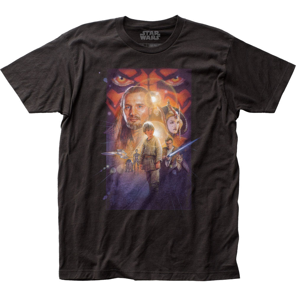 Star Wars Phantom Menace Poster Mens T Shirt Black