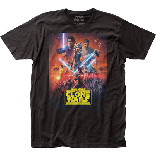 Star Wars Clone Wars Poster Mens T Shirt Black