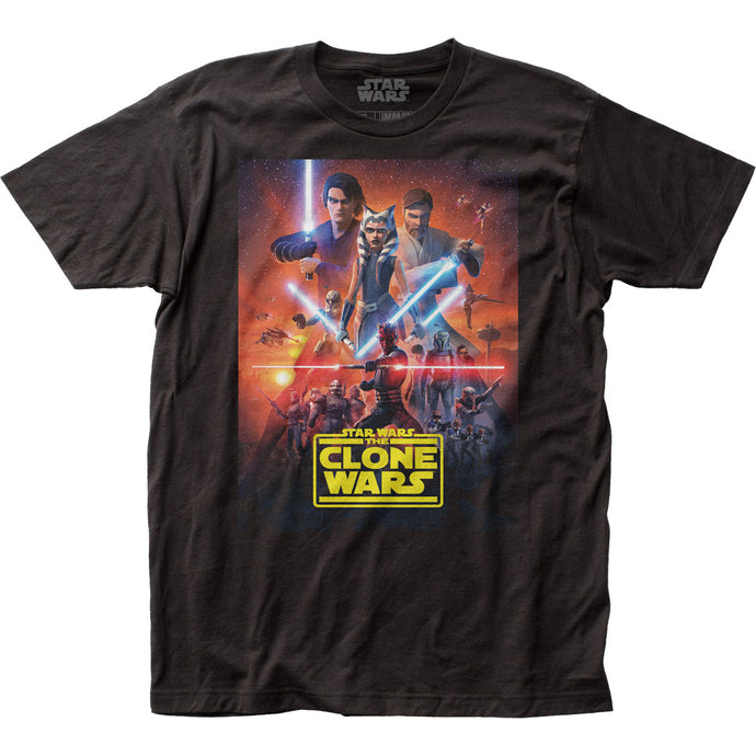 Star Wars Clone Wars Poster Mens T Shirt Black