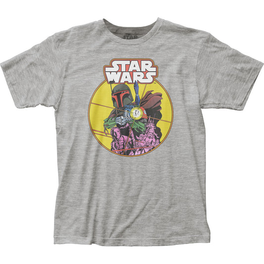 Star Wars Boba Fett Comic Mens T Shirt Grey