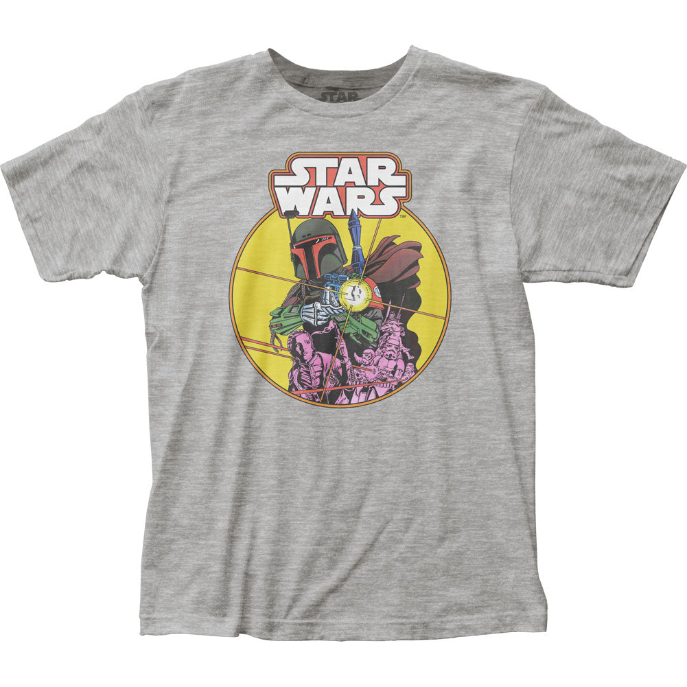 Star Wars Boba Fett Comic Mens T Shirt Grey