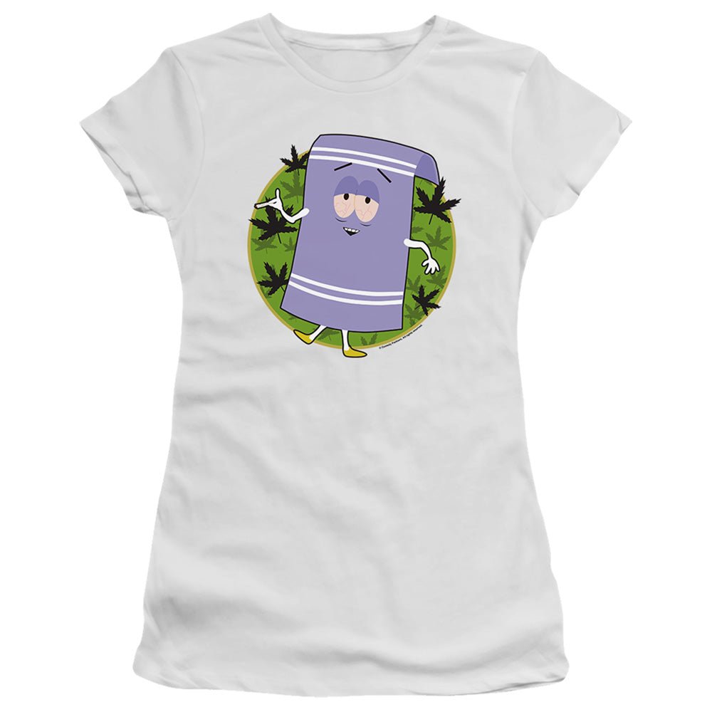 South Park Towelie Junior Sheer Cap Sleeve Womens T Shirt White