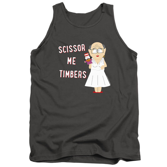 South Park Scissor Me Timbers Mens Tank Top Shirt Charcoal