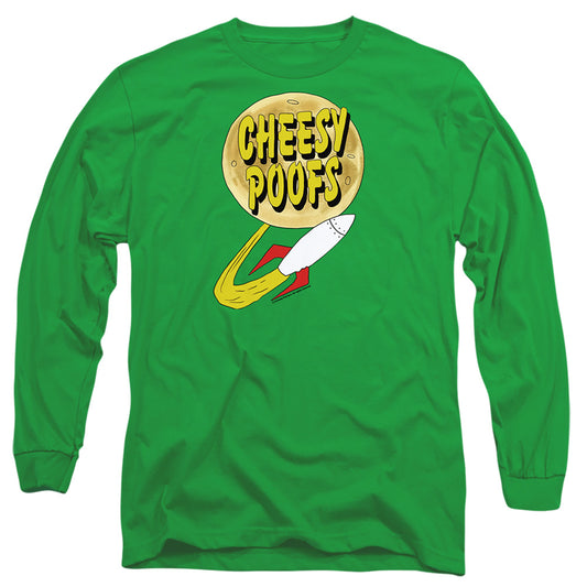 South Park Cheesy Poofs Mens Long Sleeve Shirt Kelly Green Officially Licensed