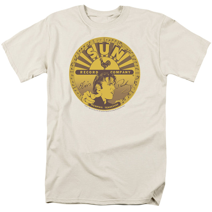 Sun Records Elvis Full Sun Label Mens T Shirt Cream