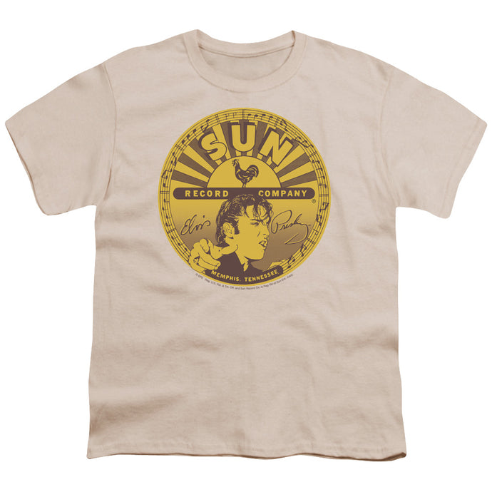 Sun Records Elvis Full Sun Label Kids Youth T Shirt Cream