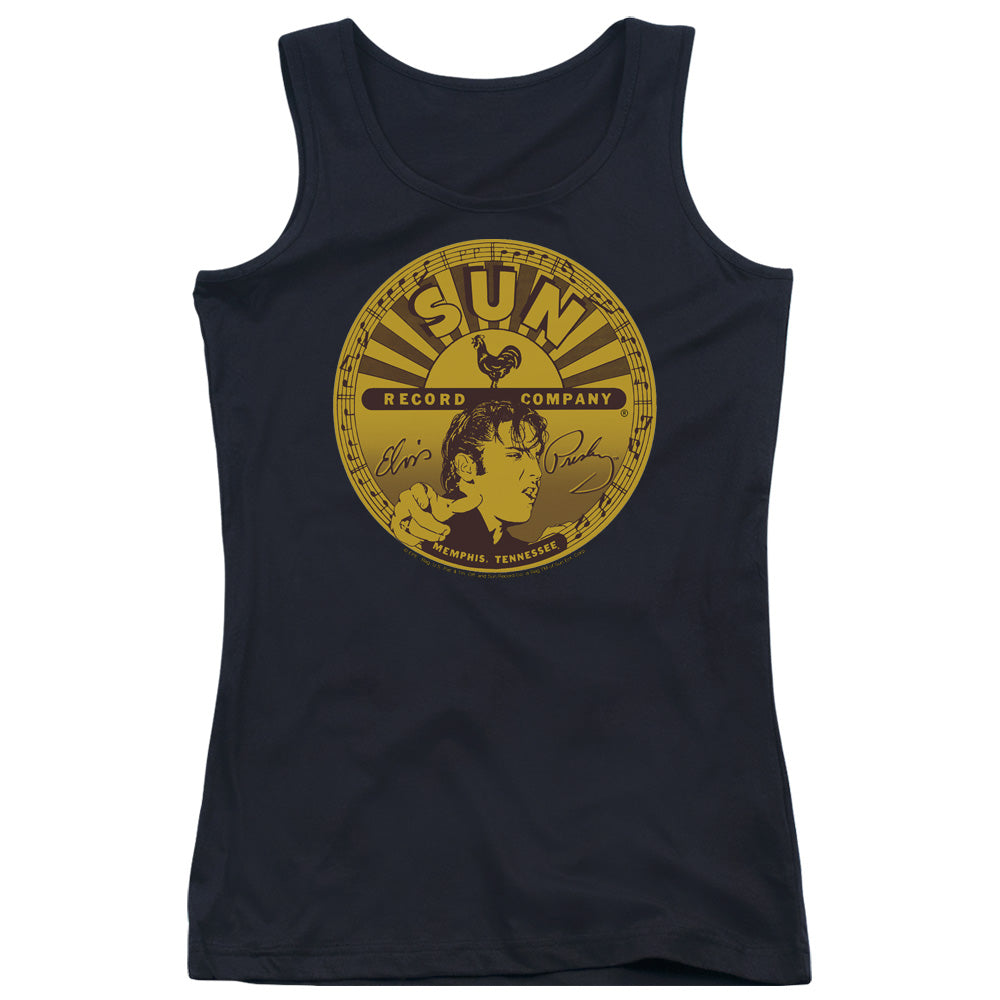 Sun Records Elvis Full Sun Label Womens Tank Top Shirt Black