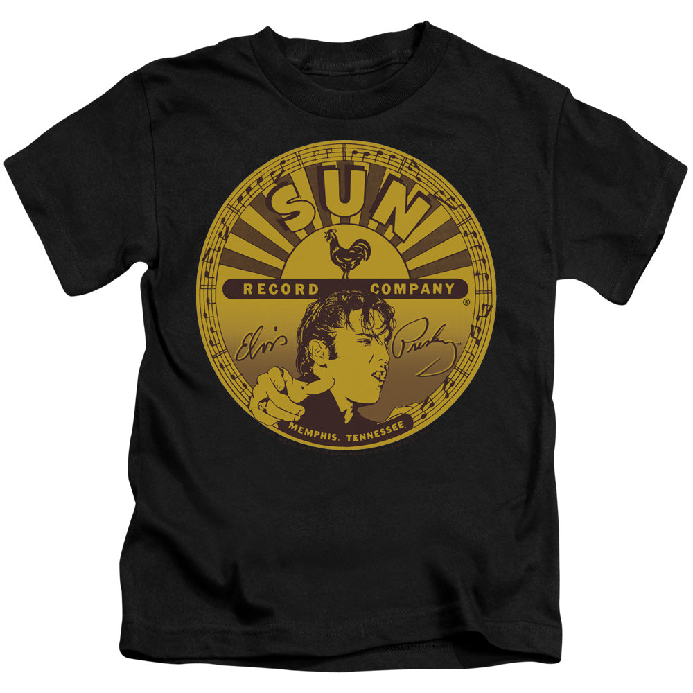 Sun Records Elvis Full Sun Label Juvenile Kids Youth T Shirt Black