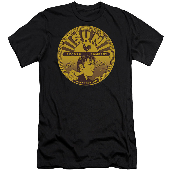 Sun Records Elvis Full Sun Label Slim Fit Mens T Shirt Black