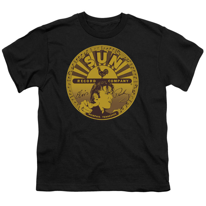 Sun Records Elvis Full Sun Label Kids Youth T Shirt Black