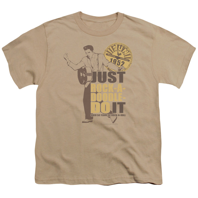 Sun Records Rock A Doodle Elvis Kids Youth T Shirt Sand