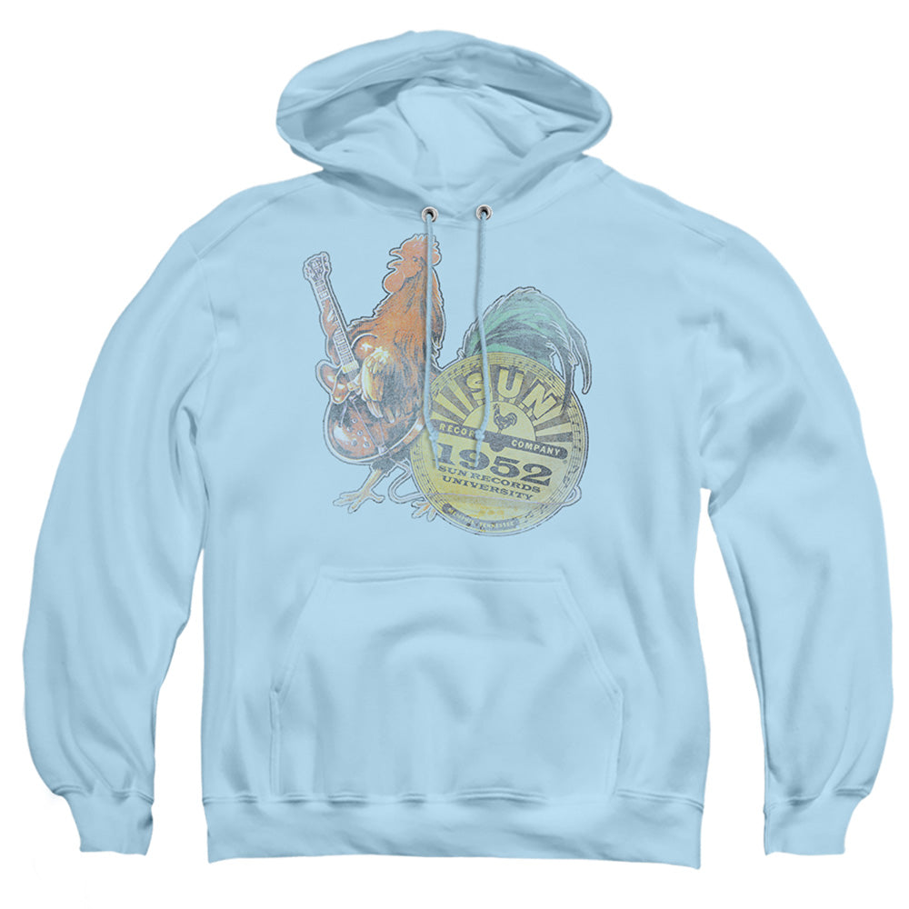 Sun Rockin Rooster Mens Hoodie Light Blue