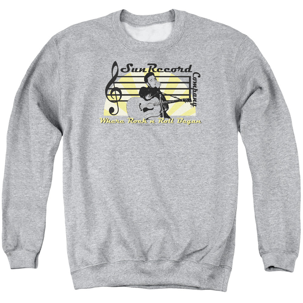 Sun Records Sun Record Company Mens Crewneck Sweatshirt Athletic Heather