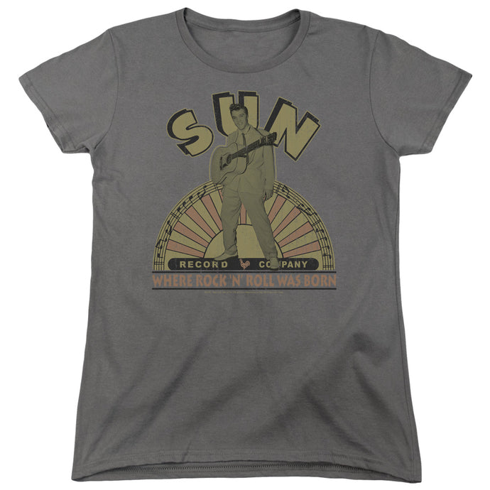 Sun Records Original Son Womens T Shirt Charcoal