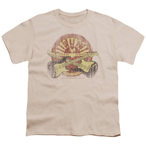 Sun Records Crossed Guitars Kids Youth T Shirt Cream