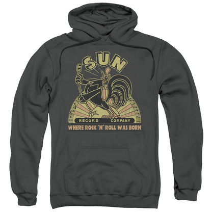 Sun Sun Rooster Mens Hoodie Charcoal