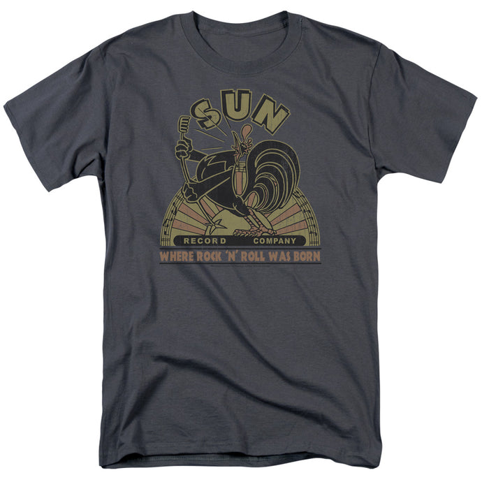 Sun Records Sun Rooster Mens T Shirt Charcoal