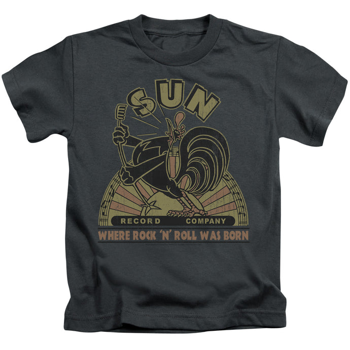 Sun Records Sun Rooster Juvenile Kids Youth T Shirt Charcoal
