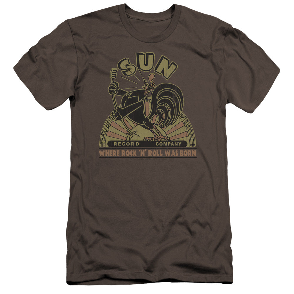 Sun Records Sun Rooster Premium Bella Canvas Slim Fit Mens T Shirt Charcoal