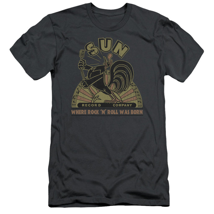 Sun Records Sun Rooster Slim Fit Mens T Shirt Charcoal