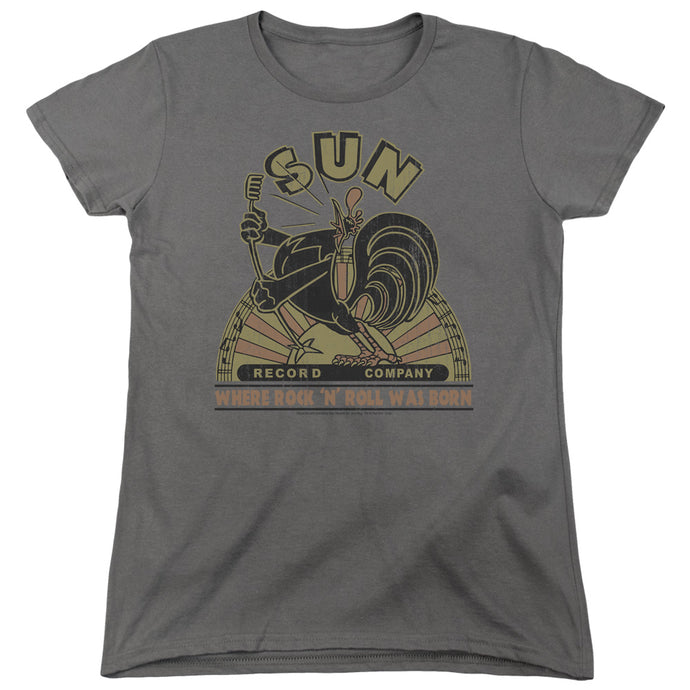 Sun Records Sun Rooster Womens T Shirt Charcoal