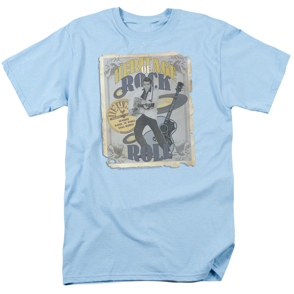 Sun Records Heritage Of Rock Poster Mens T Shirt Light Blue
