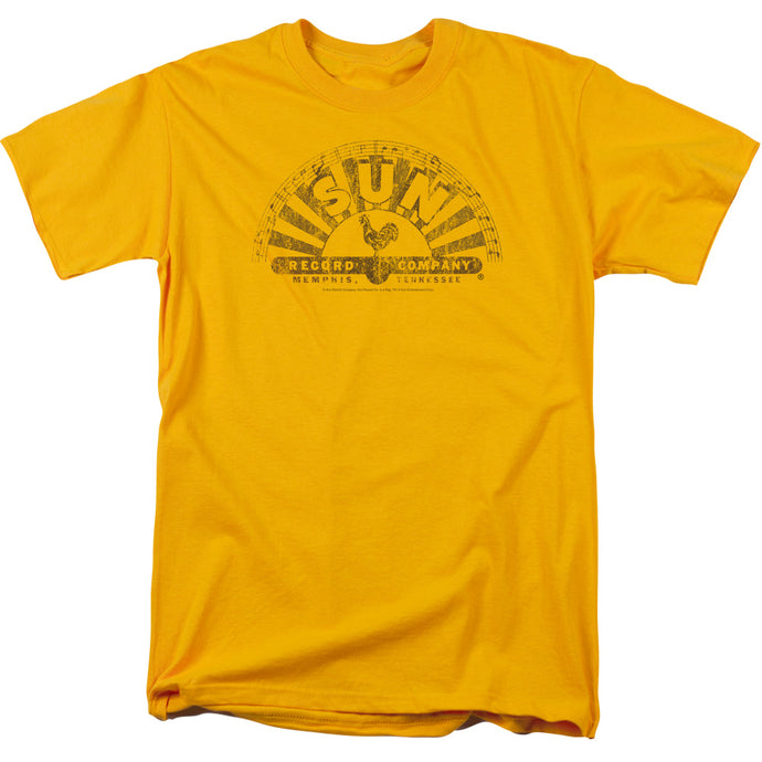 Sun Records Worn Logo Mens T Shirt Gold