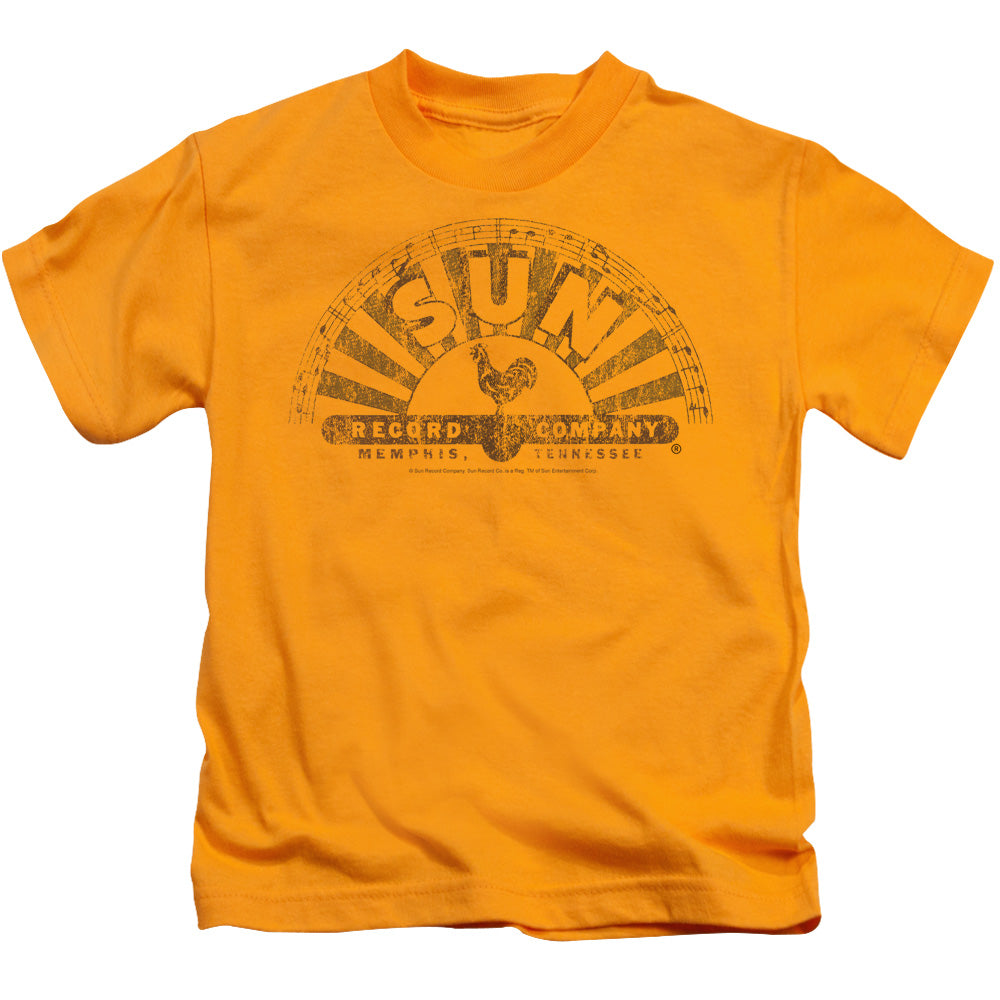 Sun Records Worn Logo Juvenile Kids Youth T Shirt Gold