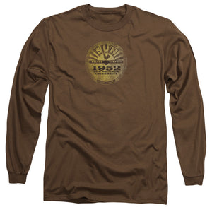 Sun Records Sun University Distressed Mens Long Sleeve Shirt Coffee