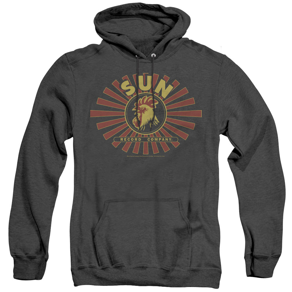 Sun Records Sun Ray Rooster Heather Mens Hoodie Black