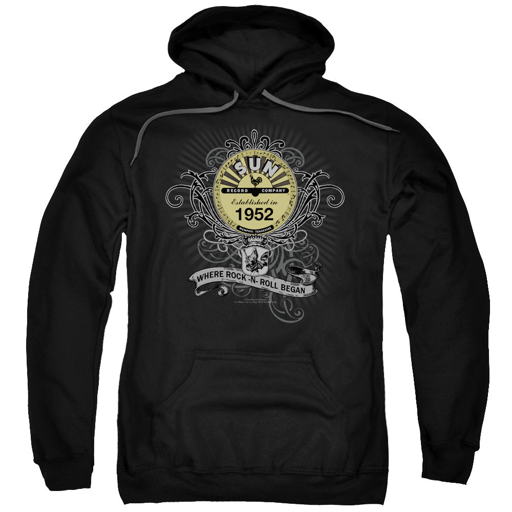 Sun Records Rockin Scrolls Mens Hoodie Black