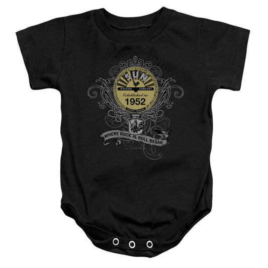 Sun Records Rockin Scrolls Infant Baby Snapsuit Black