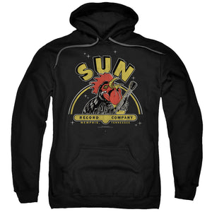 Sun Records Rocking Rooster Mens Hoodie Black
