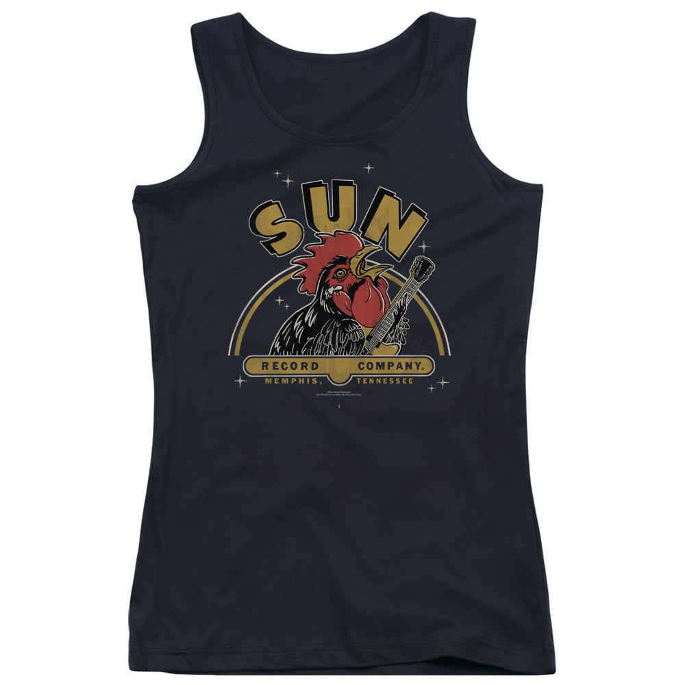 Sun Records Rocking Rooster Womens Tank Top Shirt Black