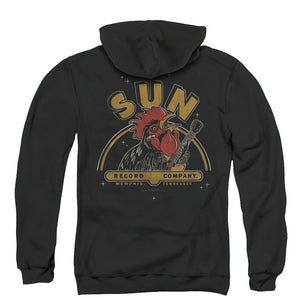 Sun Records Rocking Rooster Back Print Zipper Mens Hoodie Black