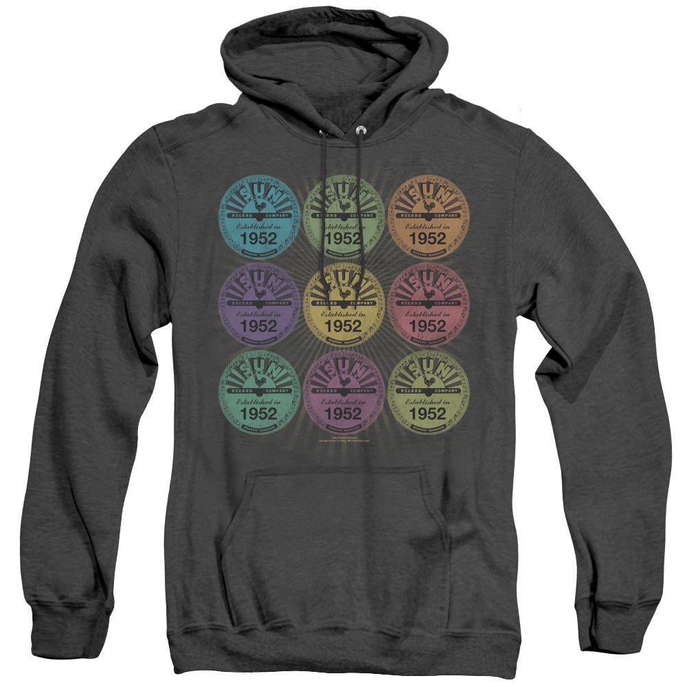 Sun Records Rocking Color Block Heather Mens Hoodie Black