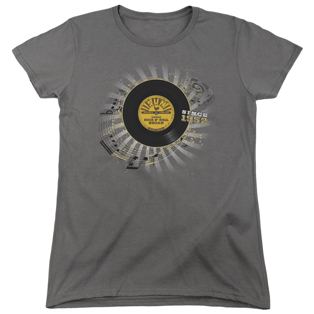 Sun Records Established Womens T Shirt Charcoal