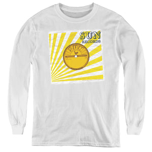 Sun Records Fourty Five Long Sleeve Kids Youth T Shirt White