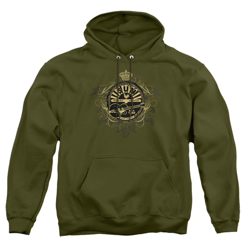 Sun Rock Heraldry Mens Hoodie Military Green