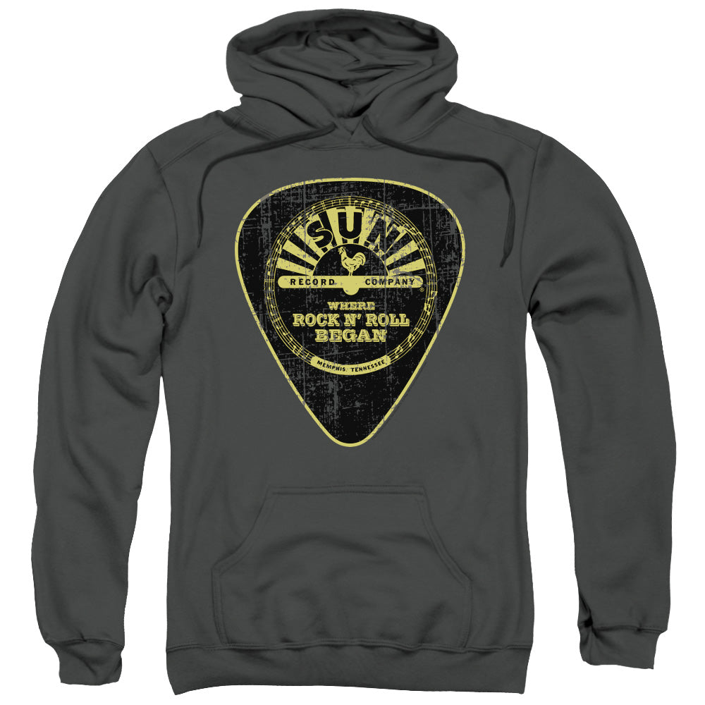 Sun Guitar Pick Mens Hoodie Charcoal