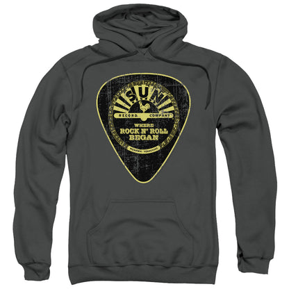 Sun Guitar Pick Mens Hoodie Charcoal