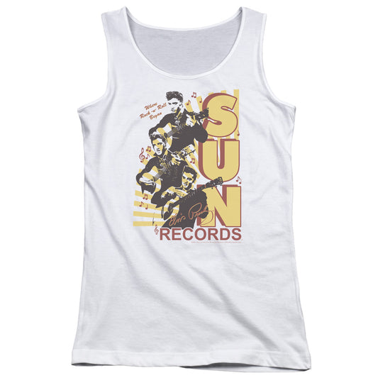 Sun Records Tri Elvis Womens Tank Top Shirt White