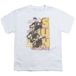 Sun Records Tri Elvis Kids Youth T Shirt White