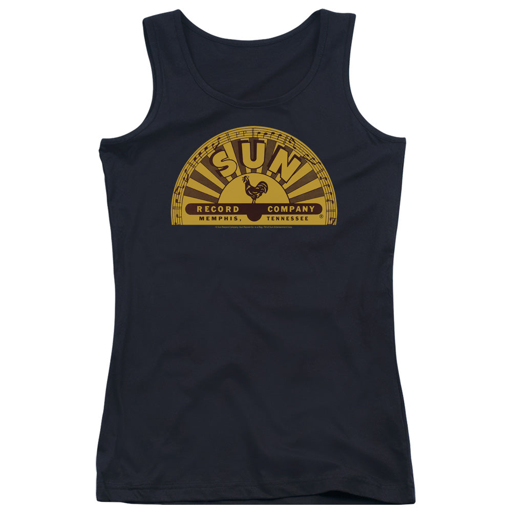 Sun Records Traditional Logo Womens Tank Top Shirt Black