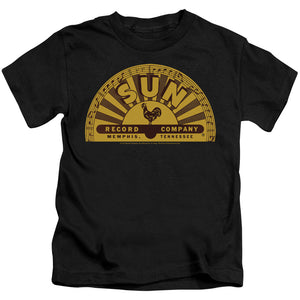 Sun Records Traditional Logo Juvenile Kids Youth T Shirt Black