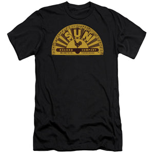 Sun Records Traditional Logo Premium Bella Canvas Slim Fit Mens T Shirt Black